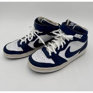 Nike Court Borough Mid 2 White Midnight Navy CD7782-107 Youth 6.5Y Sneakers